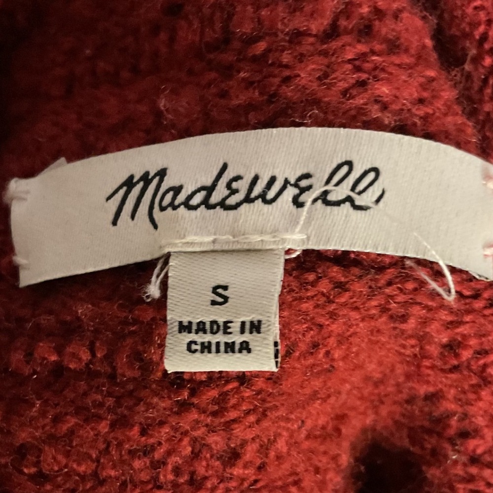 Madewell‎ Women's Belmont Mock Neck Long Sleeve Pullover Sweater Red Size Small - Picture 6 of 7